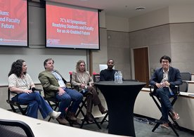 Thaddeus on the AI Skills Required for New Grads panel at the Claremont Colleges' AI Symposium, October 2026